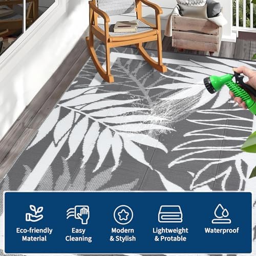GAOMON Outdoor Rug 9x18 ft Waterproof Reversible Patio Rug - Image 4