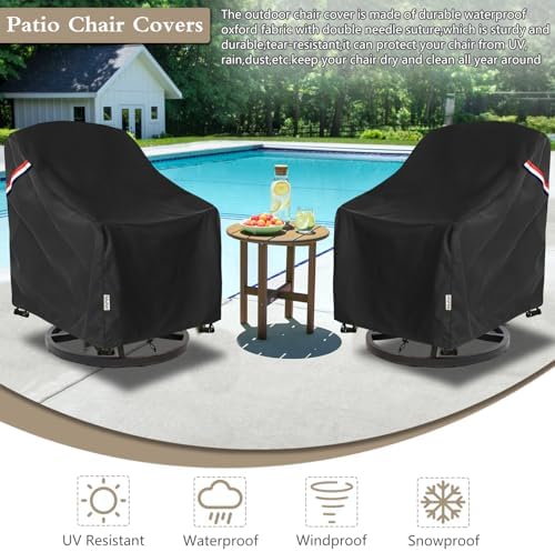 Patio Chair Covers Waterproof 2 Pack, 35" W x 37" D x 36" H - Image 5