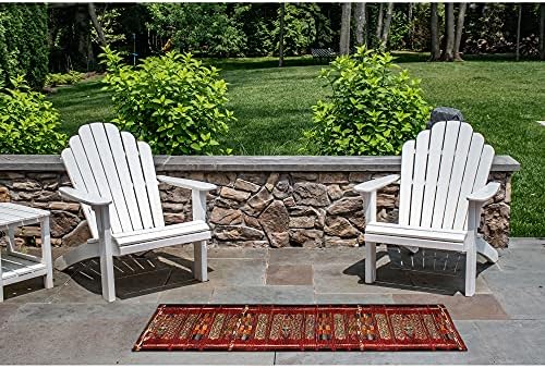 Liora Manne Marina Low Profile Durable Indoor/Outdoor Woven Rug- Tribal Stripe Red 1'11" x 4'11" - Image 5