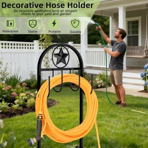 2 Pack Garden Hose Holder,100ft Capacity Hose Reel,Star Style - Image 5