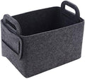 Storage Basket Felt Storage Bin Collapsible& Convenient Box Organizer with Carry Handles for Office Bedroom Closet Babies Nursery Toys Laundry (Dark grey, 19.9inch（L）×13.6inch（W）×12.6inch（H）) by Unknown