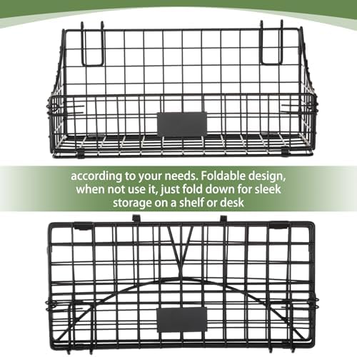 Blulu 4 Pcs Grid Wall Baskets, Wire with Hooks for Hanging, 11 x 6 x 5 Inch - Image 5