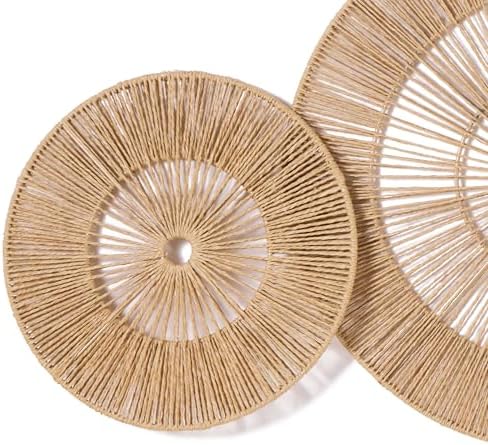 Mokof 7 Pack Handwoven Boho Baskets Wall Decor | Brown | 7"- 20" Diameter - Image 6