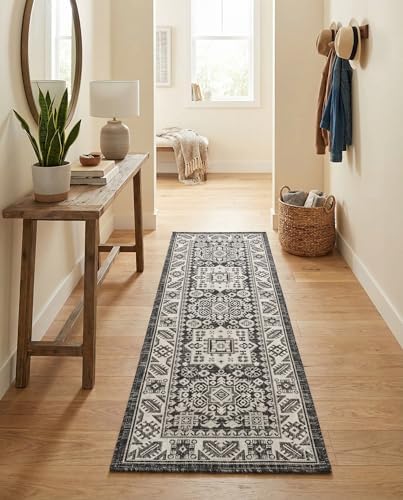 Rugs.com - Outdoor Aztec Rug – 6 Ft Runner Charcoal Gray Easy-Clean Indoor/Outdoor Rug – Perfect for Patios, Decks, and Porches - Image 4