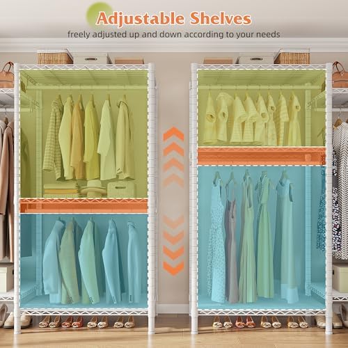 Raybee Clothes Rack, L Shaped Portable Closets for Hanging Clothes, 900LBS - Image 4