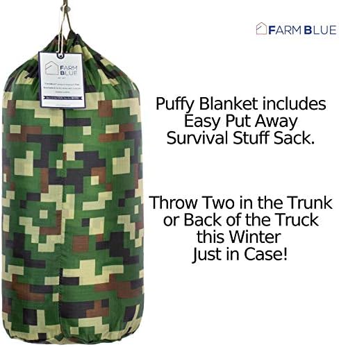 Farm Blue One of a Kind Digital Jungle Camo Army Blanket - Woobie Blanket Poncho Liner - Perfect Gear for Picnic, Hiking, or Car – Unique Custom Camo, Military Camping Blanket - Image 6