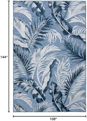 SAFAVIEH Washable Rug Outdoor Cabana Collection - 9' x 12', Black & Grey, Non-Shedding & Easy to Clean, Ideal for Patio, Backyard, Mudroom (CBN452H) - Image 2