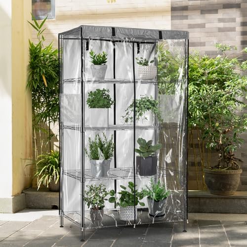 okcool Waterproof Shelf Cover,600D Heavy Duty Wire Shelving Unit Cover,Three Side See Through Panel Clearly Visible (Fits 60" Wx24 Dx72 H Shelves) - Image 2