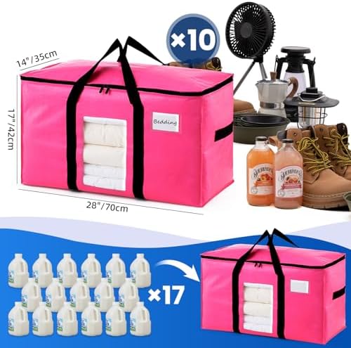 TAILI 10 Pack Pink Extra Large Moving Bags,Storage Bags with Visible Window - Image 6