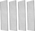 Grid Wall Commercial Grade Gridwall Panels – Heavy Duty Grid Panel for Any Retail Display Wall Grid 2' Width x 6' Height, Black (Pack of 4) by 7RiversART