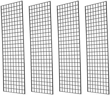 Grid Wall Commercial Grade Gridwall Panels – Heavy Duty Grid Panel for Any Retail Display Wall Grid 2' Width x 6' Height, Black (Pack of 4) by 7RiversART