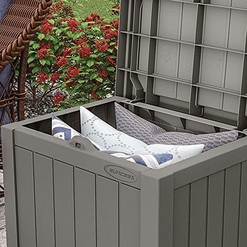 Suncast 2 Pack 22 Gallon Indoor or Outdoor Backyard Patio Small Storage Deck Box with Attractive Bench Seat and Reinforced Lid, Stone Gray - Image 6