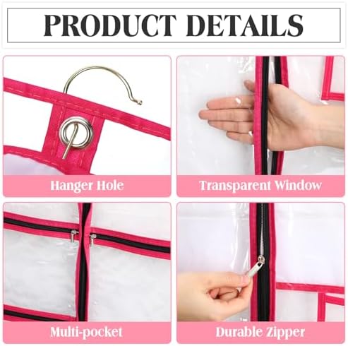 FoldTier 8 Pcs Clear Dance Costume Garment Bags for Dancers, 40 Inch, Pink - Image 3