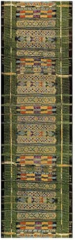 Liora Manne Marina Low Profile Durable Indoor/Outdoor Woven Rug- Tribal Stripe Green 1'11" x 7'6" - Image 3
