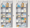 AOODA 4 Pack Over the Door Organizer, Large Capacity Closet Door Hanging Organizer, Clear Deep Pockets Baby Organizer Storage for Nursery, Bathroom, Bedroom, Pantry, Diapers (Grey) by AOODA