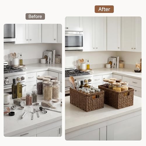 StorageWorks Rectangular Wicker Storage Baskets for Organizing, 2-Pack - Image 6