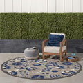 Nourison Home Aloha Natural Blue 7'10" x Round Area Rug - Easy Clean, Non Shedding, Bed Room, Living Room, Dining Room, Kitchen (8' x Round) by NourisonHome
