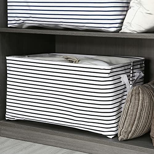 Hinwo 102L XXL Canvas Storage Bin with Lid and Handles, 2-Pack - Image 3
