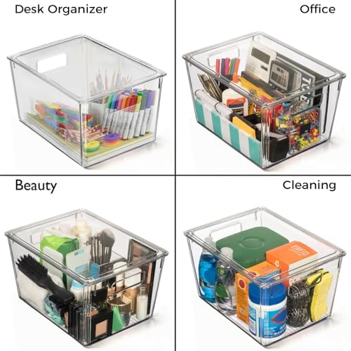 ClearSpace Storage Bin with Lid, Pantry & Desk Organizer, XL, 4 Pack - Image 5