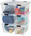 IRIS USA 6-Pack 54 Quart Storage Bins with Lids, Clear by IRISUSA