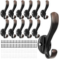 Coat Hooks Heavy Duty - Anti-Rust Oil Rubbed Bronze Towel Hook Decorative Wall Hooks for Hanging Towel, Robe, Scarf, Bathroom Entryway Cubicle Closet Mudroom Garage (12 Pack-Vintage) by Unknown