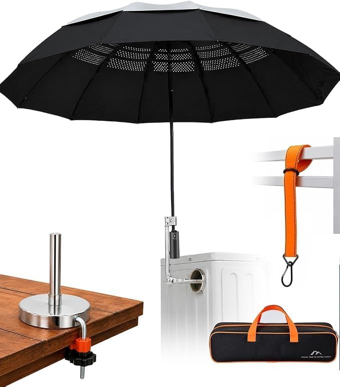 Hvac Umbrella with Magnetic Base & Clamp, Outdoor Work Umbrella by Unknown