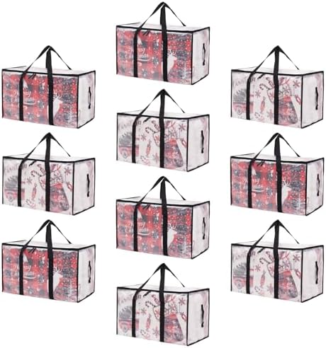 Moving Bags Heavy Duty Extra Large, Alternative for Moving Boxes & Moving Supplies,Clear Storage Bins with Lids, Plastic Packing Tote, Storage Bags for Clothes with Handles & Zippers(Clear, 10 Pack) by Unknown