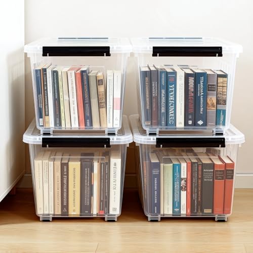 Citylife 54 Quart Large Clear Plastic Storage Bins with Lids 4-Pack - Image 5