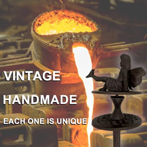 3 Pack Garden Hose Guide Spike, Decorative Hose Guide Support Stakes Antique Heavy Cast Iron Plant Saver Tools for Farm Garden Lawn Yard(Bird Angel Snail) - Image 4