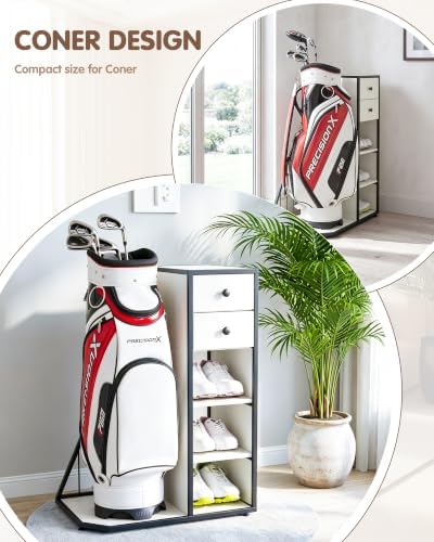 Mythinglogic Furniture-Style Golf Bag Organizer with Drawers and Shelves - Image 5