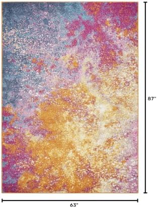 Nourison Home Passion Sunburst 5'3'' x 7'3'' Area-Rug, Modern, Abstract, Easy-Cleaning, Non Shedding, Bed Room, Living Room, Dining Room, Kitchen, (5' x 7') - Image 2