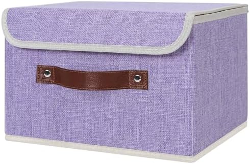 ANMINY Fabric Storage Box Bins with Lids, Purple, 10"x8"x7", 4 Pack - Image 5