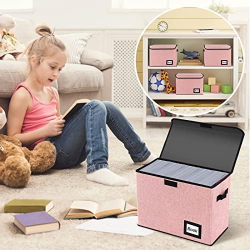 10 Pack Comic Book Storage Box 15.8" X 7.8" X 11.8", Collapsible Holds 160-180 Comic Book Organizer Heavy Duty Bin Container Holder Shelf (Pink) - Image 6