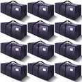 VELVETSURE 12 Pack Heavy Duty Extra Large Moving Bags W/Backpack Straps - Strong Handles & Zippers, Storage Totes For Space Saving, Fold Flat, Alternative to Moving Box and Storage Bin, Blue by VELVETSURE