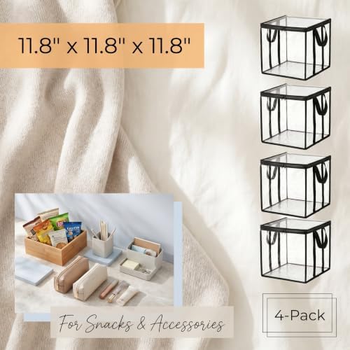 4-Pack Clear Storage Bag 11.8", Small PVC Soft Organizer - Image 2