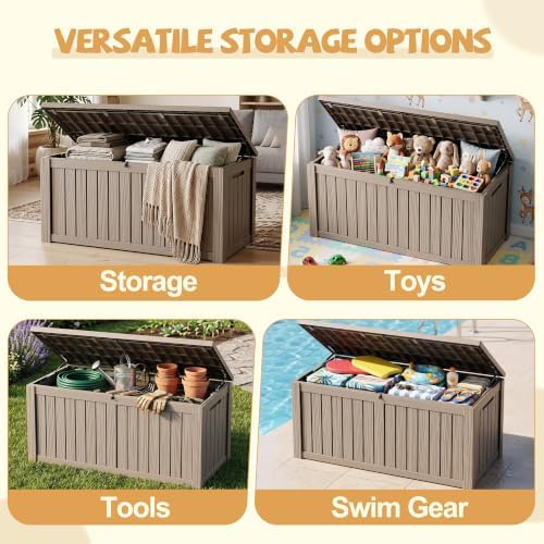 Outdoor Storage Box Waterproof, 220 Gal Gen 2 Resin Deck Box With Wheels - Image 4
