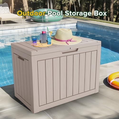 Vixzen 45 Gallon Outdoor Deck Box, Lockable Outdoor Storage Box for Patio Cushions Storage Furniture,Garden Tools, Pool Supplies, Weatherproof and UV Resistant (Grey, 45 Gallon) - Image 5