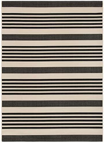 SAFAVIEH Courtyard Outdoor Area Rug 6x8, Black & Bone CY6062-216 - Image 3