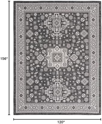 Rugs.com Outdoor Aztec Collection Rug – 10' x 13' Charcoal Gray Flatweave Rug Perfect for Living Rooms, Large Dining Rooms, Open Floorplans - Image 2