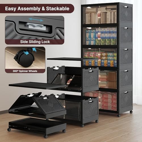 UAMFURI Stackable Storage Bins, 560QT Collapsible Drawers with 1 Lid - Image 4