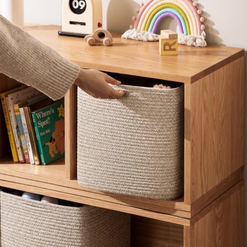 joybest 11inch Cube Storage Bins, Cotton Rope Woven Organizer Basket - Image 5