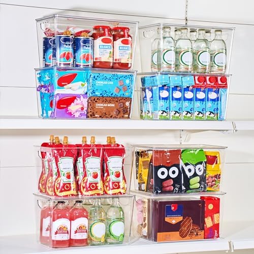 theaoo XLarge Clear Storage Bins with Lids, Stackable Containers, 8 Pack - Image 7
