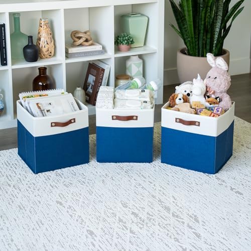 OrganiHaus 12x12 Cube Storage Bins, Set of 4 - Fabric Storage Cubes - Image 4