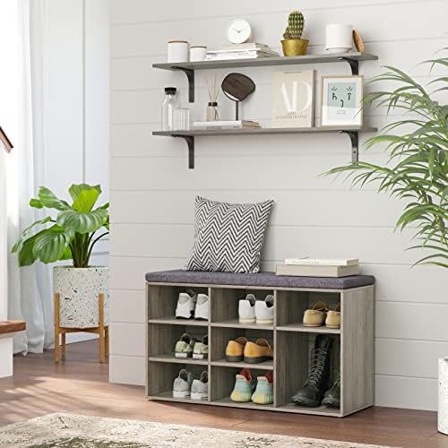DINZI LVJ Long Wall Shelves, 39.4Inch Wooden Wall Mounted Shelves, Set of 2 - Image 6
