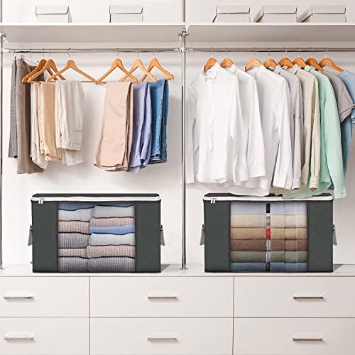 Budding Joy 6 Pack 90L Large Storage Bags and 6 Pack 40L Clear Zippered Storage Bags for Clothes - Image 4