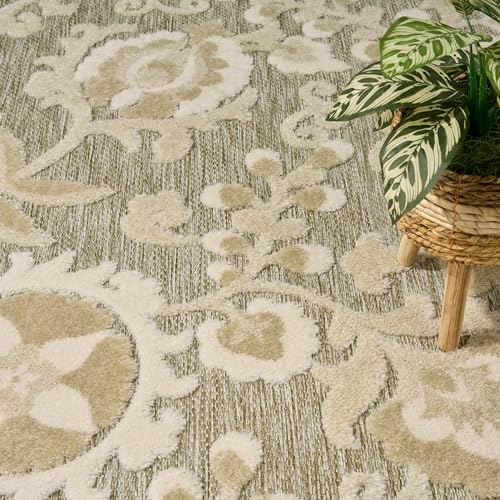 Nourison Home Aloha Ivory Sage 3'6" x 5'6" Area Rug - Easy Clean, Non Shedding, Bed Room, Living Room, Dining Room, Kitchen (4' x 6') - Image 6
