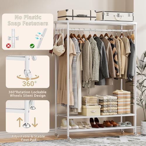 BACEKOLL Clothes Rack with Cover Heavy Duty Rolling Portable Closet 380LBS - Image 5
