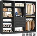 Unikito 75" Modular Closet System with 3 Sets, Mirror & Drawers, Black by Unikito