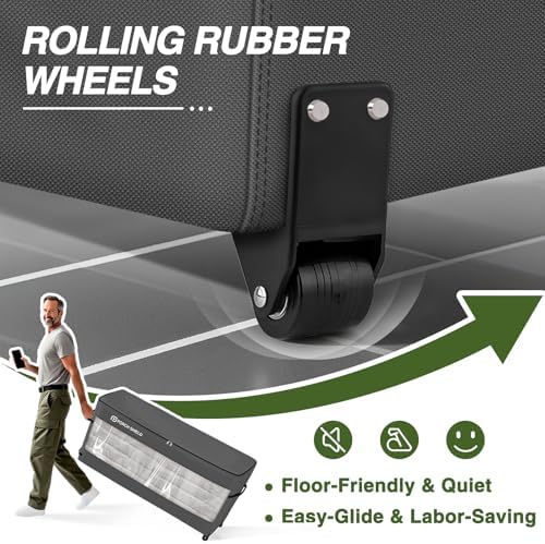Porch Shield Rolling Cushion Storage Bag with Wheel 62"L x 20"W x 28"H,Grey - Image 5