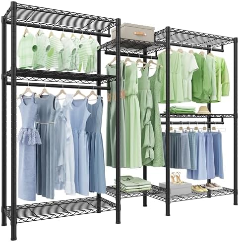 Raybee Clothes Rack, Freestanding Closet Storage System, 5 Rods 8 shelves by Raybee